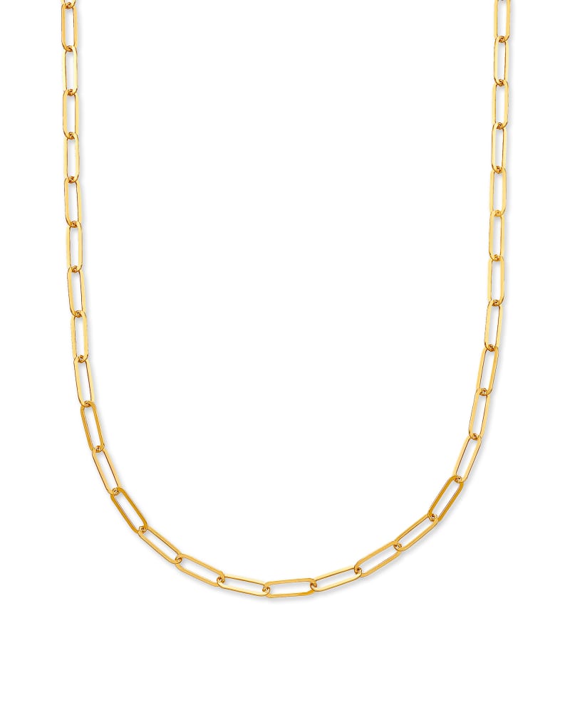 Large Paperclip Chain Necklace in 18k Gold Vermeil image number 0